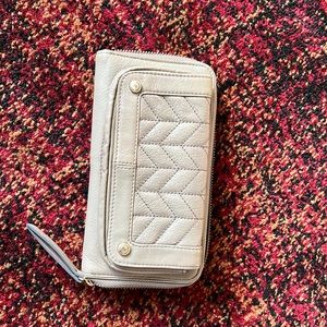 Hayden Harnett grayish-brownish zippered leather wallet